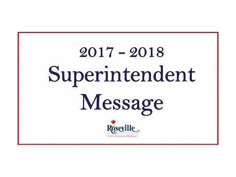 Superintendent Message for 2017 – 2018