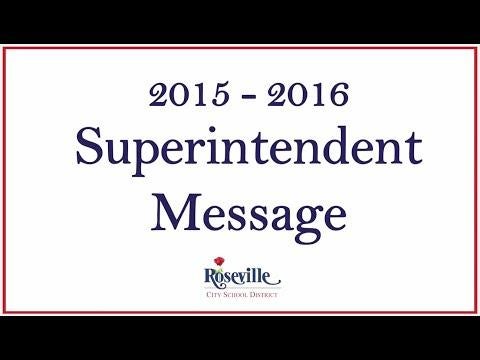 Superintendent Message for 2015 – 2016