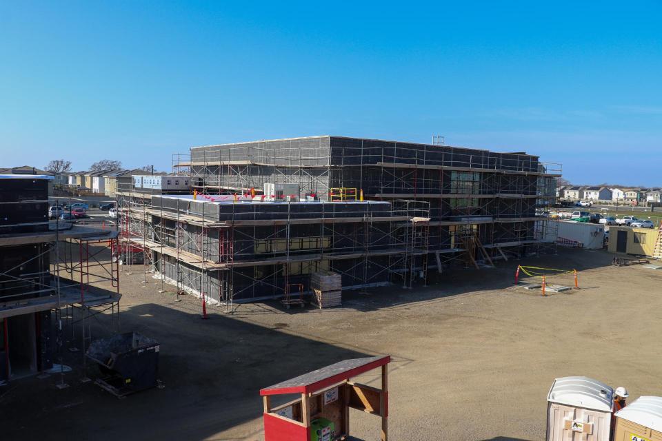 Exterior of Winding Creek under construction 